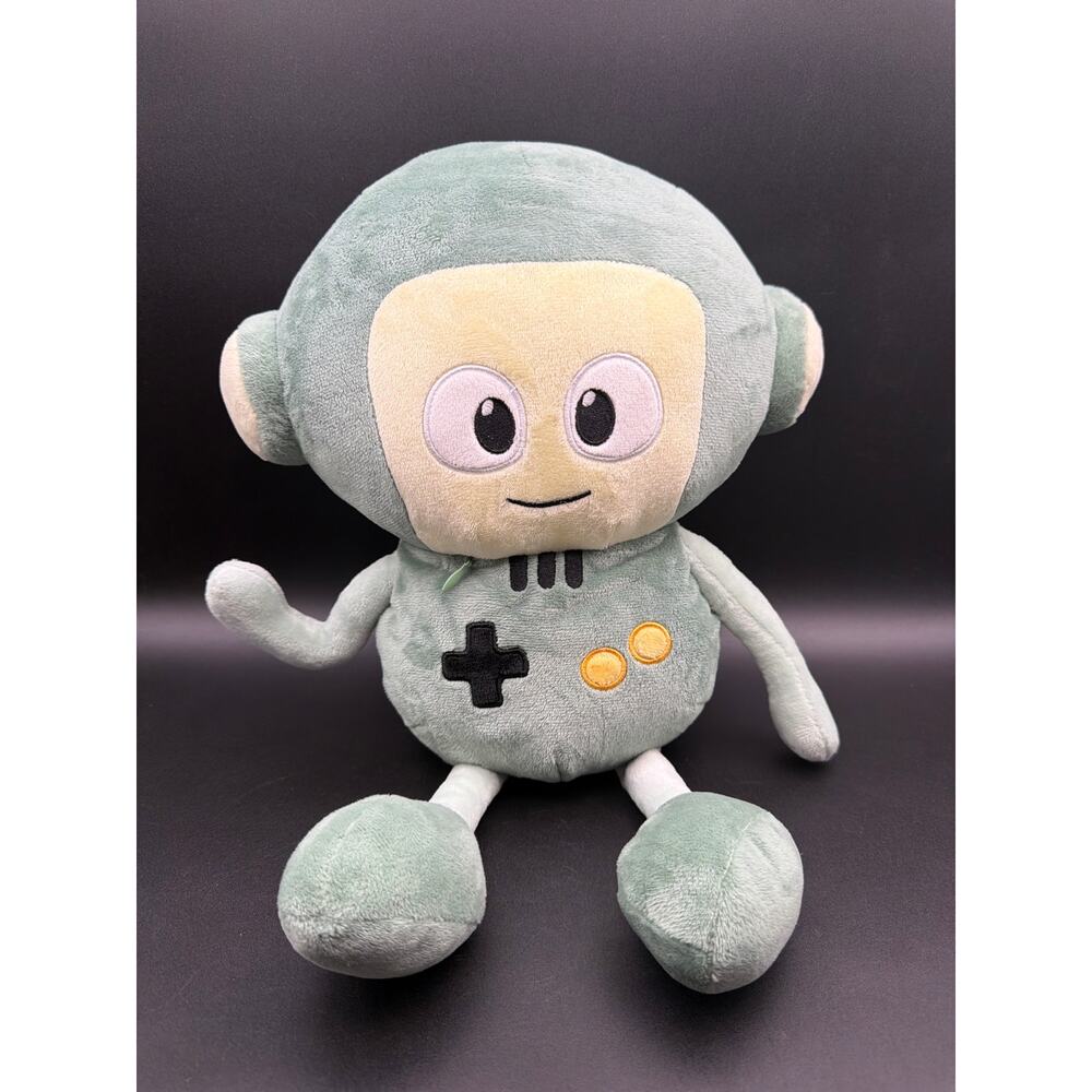 Cute Gray Robot Monkey Plush Kawaii Gamer Alien Stuffed Toy 16”